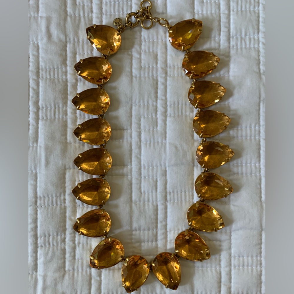 J.Crew Gold/Amber Stone Statement Necklace - Rare